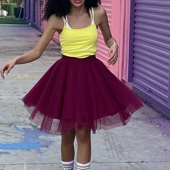 Over the Knee Cherry Red tutu last one left, size Medium:fits